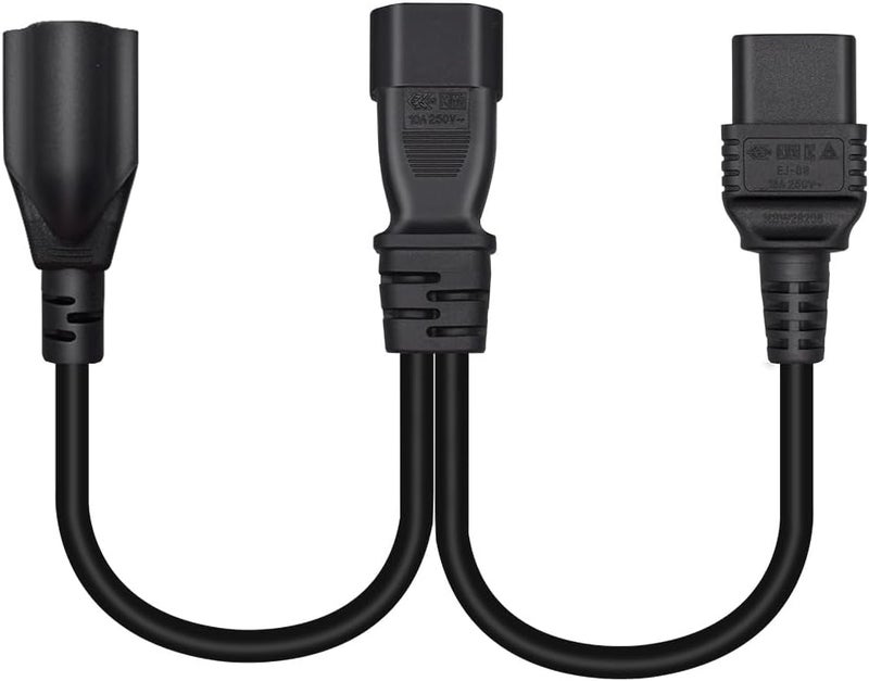 TEWOXIN IEC320 C14 to C19 + NEMA 5-15R Y Splitter Power Cord for PDU/UPS Server Racks & US Standard Socket Equipment(1FT/0.3M) - Image 4